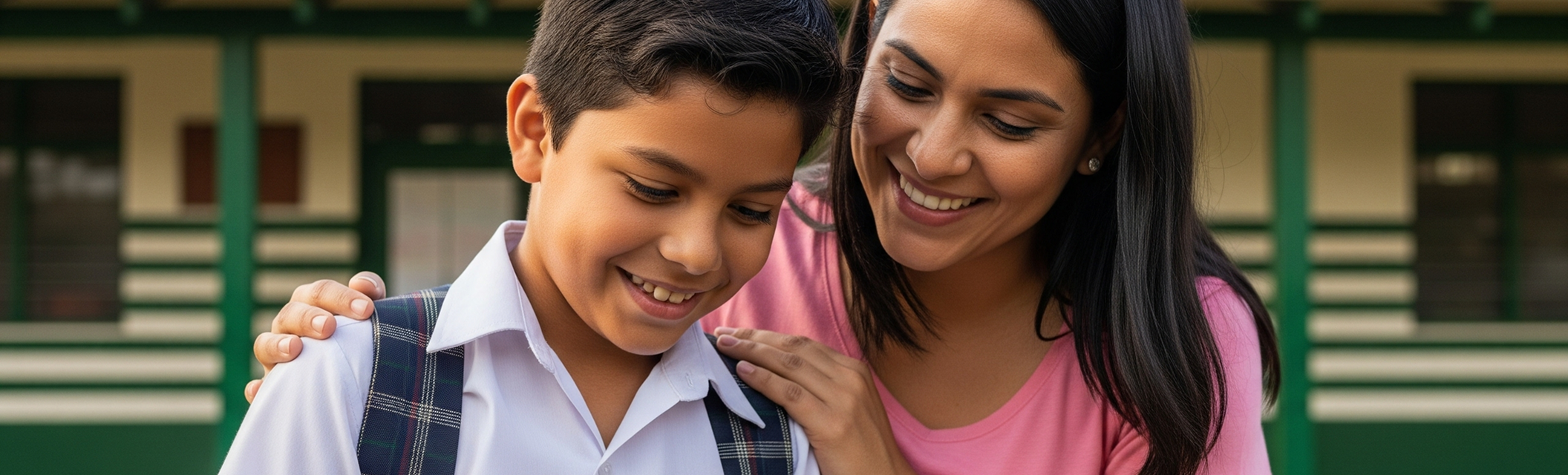 Adult and child smiling together, representing financial planning and future opportunities