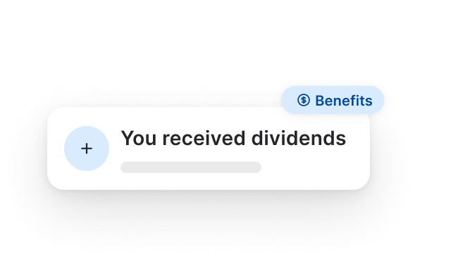 Dividend payment notification from stock investment