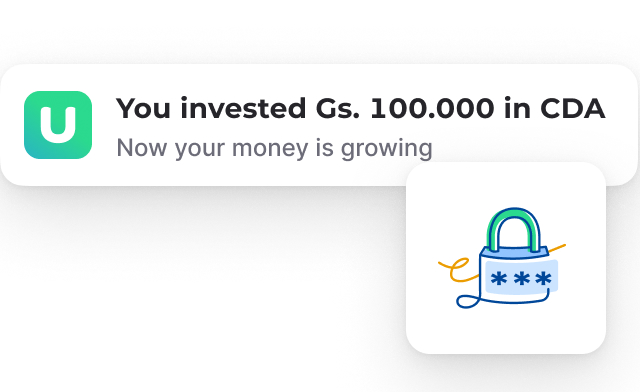 CDA investment confirmation showing secured deposit and guaranteed interest growth