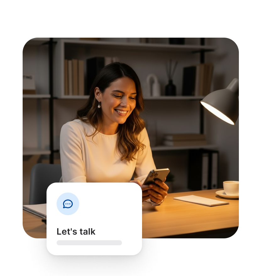 Customer support representative assisting an investor through mobile communication
