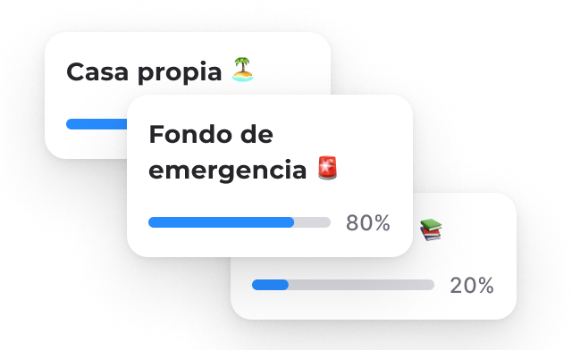 Visualización de metas financieras alcanzadas mediante inversión en bonos