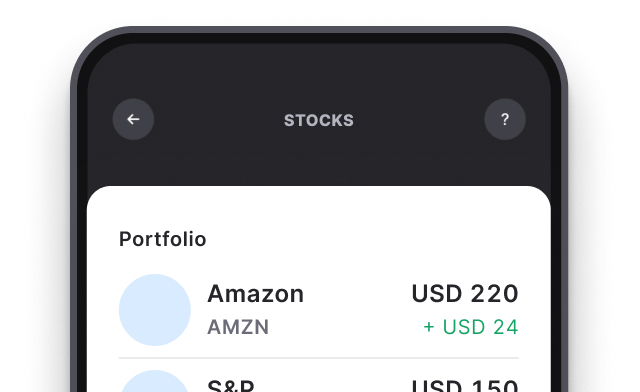 Investment portfolio screen showing diversified stock holdings