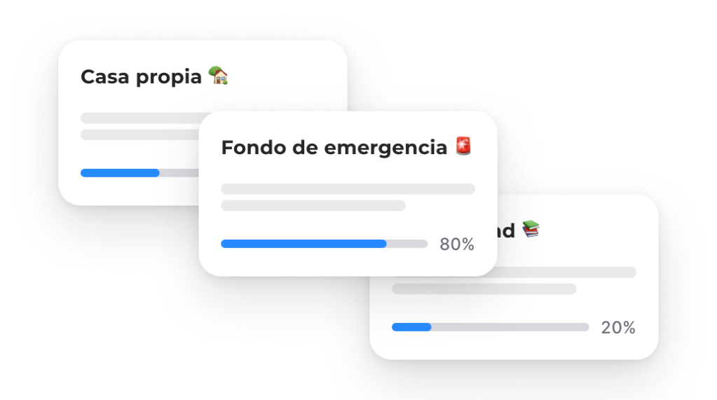 Visualización de metas financieras alcanzadas mediante inversión en bonos
